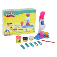 Play-Doh Softy Ice Cream Swirl Playset for Kids 3 Years and Up with 3 Non-Toxic Colors