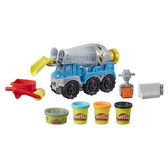 Play-Doh Wheels Cement Truck with Non-Toxic Play-Doh Cement-Colored Buildin' Compound Plus 3 Colors