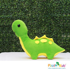 Plushkins Brontosaurus, Premium Green & Yellow Soft Toy for Kids, Aged 1-10 years, Extra Soft Stuffed Toy with Plyfibre Stuffing