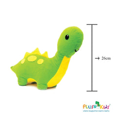 Plushkins Brontosaurus, Premium Green & Yellow Soft Toy for Kids, Aged 1-10 years, Extra Soft Stuffed Toy with Plyfibre Stuffing