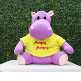 Plushkins Hippo, Premium Purple & Yellow Soft Toy for Kids, Aged 1-10 years, Extra Soft Stuffed Toy with Plyfibre Stuffing