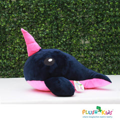 Plushkins Narwhal, Premium Blue & Pink Soft Toy for Kids, Aged 1-10 years, Extra Soft Stuffed Toy with Plyfibre Stuffing