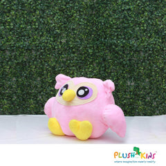 Plushkins Owl, Premium Pink & Yellow Soft Toy for Kids, Aged 1-10 years, Extra Soft Stuffed Toy with Plyfibre Stuffing