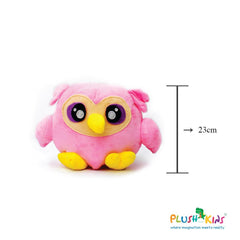 Plushkins Owl, Premium Pink & Yellow Soft Toy for Kids, Aged 1-10 years, Extra Soft Stuffed Toy with Plyfibre Stuffing