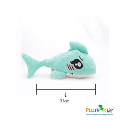 Plushkins Shark, Premium Blue & White Soft Toy for Kids, Aged 1-10 years, Extra Soft Stuffed Toy with Plyfibre Stuffing