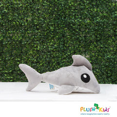 Plushkins Shark, Premium Grey & White Soft Toy for Kids, Aged 1-10 years, Extra Soft Stuffed Toy with Plyfibre Stuffing