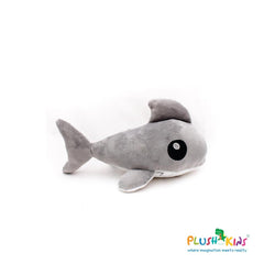 Plushkins Shark, Premium Grey & White Soft Toy for Kids, Aged 1-10 years, Extra Soft Stuffed Toy with Plyfibre Stuffing