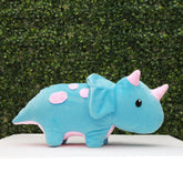 Plushkins Triceratops Dino, Premium Blue & Pink Soft Toy for Kids, Aged 1-10 years, Extra Soft Stuffed Toy with Plyfibre Stuffing