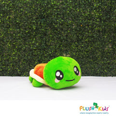 Plushkins Turtle, Premium Green & Orange Soft Toy for Kids, Aged 1-10 years, Extra Soft Stuffed Toy with Plyfibre Stuffing