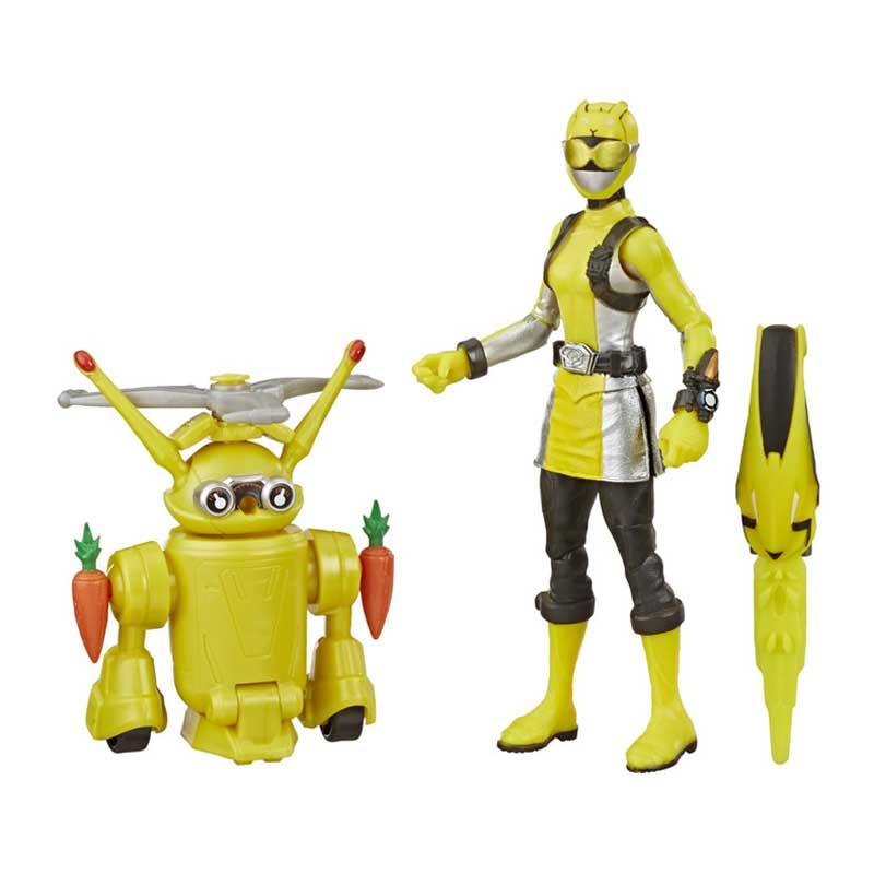 Power Rangers Beast Morphers Yellow Ranger and Morphin Jax Beast Bot 6-Inch Action Figure 2-Pack Toys Inspired by the Power Rangers TV Show