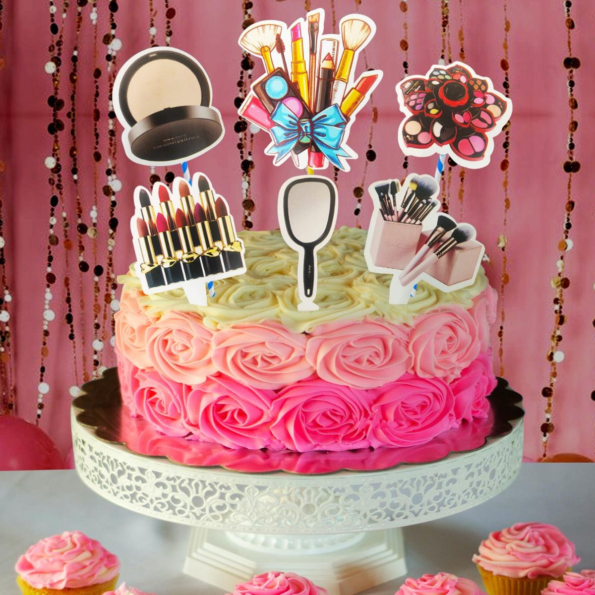 PartyCorp Printed Make Up Box Cake Topper, Pack Of 6