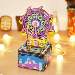 Robotime Ferris Wheel Hand Crank 3D Wooden Music Box Kit