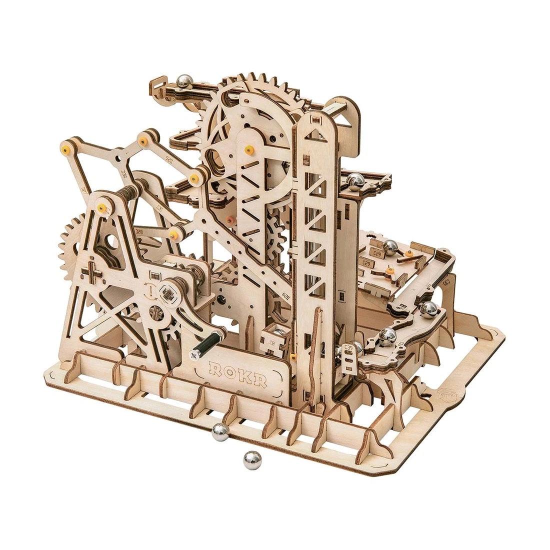 Robotime ROKR Marble Climber 3D Wooden Puzzle Roller Coaster Mechanical Model Self Craft