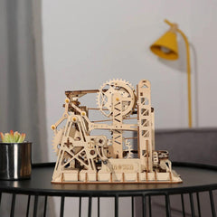 Robotime ROKR Marble Climber 3D Wooden Puzzle Roller Coaster Mechanical Model Self Craft