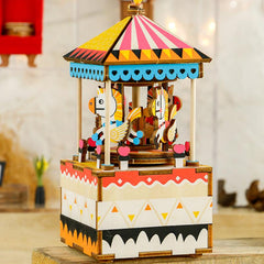 Robotime Merry-Go-Round 3D Wooden Music Box Kit