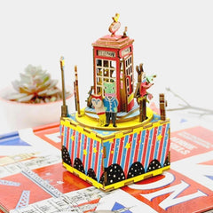 Robotime Phone Booth Hand Crank 3D Wooden Music Box Kit