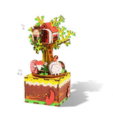 Robotime Tree House Hand Crank 3D Wooden Music Box Kit