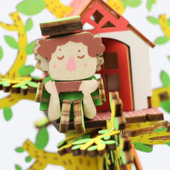 Robotime Tree House Hand Crank 3D Wooden Music Box Kit