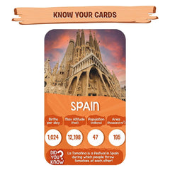 Skillmatics Rank & Roll Countries of The World - Trump Card Board Game For Ages 8+