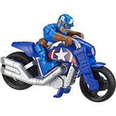 Super Hero Adventures Marvel Super Hero Adventures Captain America, 5-Inch Figure and Motorcycle Set, Collectible Toys for Kids Ages 3 and Up