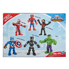 Super Hero Adventures Playskool Heroes Marvel 5-Inch Action Figure Toy 6-Pack, Includes Spider-Man and Hulk, Kids Ages 3 and Up
