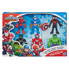 Super Hero Adventures Playskool Heroes Marvel 5-Inch Action Figure Toy 6-Pack, Includes Spider-Man and Hulk, Kids Ages 3 and Up