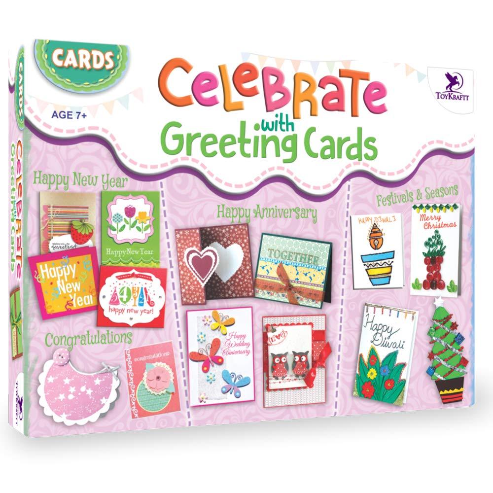 ToyKraft Celebrate with Greeting Cards - Learning Card Making Activity Kit for Kids Ages 7-12 years