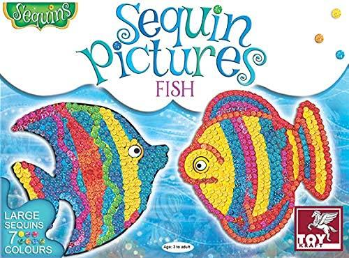 ToyKraft Sequin Craft for Kids Pictures - Fish - Sequin Craft kits for kids Ages 4-9 years
