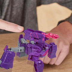Transformers Bumblebee Cyberverse Adventures Warrior Class Shockwave Action Figure Toy, Repeatable Attack Move