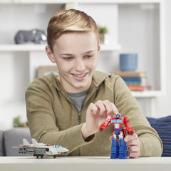 Transformers Cyberverse Spark Armour Optimus Prime Action Figure – Combines with Sky Turbine Spark Armour vehicle to Power Up