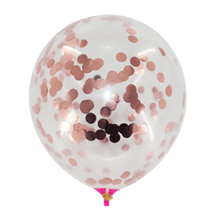 PartyCorp Rose Gold and White Confetti Balloon Bouquet, Decoration Set for Birthday, Anniversary, Baby, Bridal Shower, DIY Pack of 10