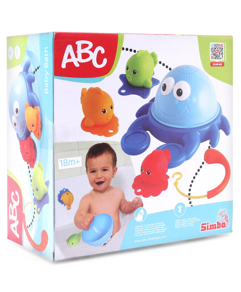 Simba ABC Bathing Crab with 3 Water Floating Fish Bath Squeeze Toys for Kids