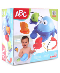 Simba ABC Bathing Crab with 3 Water Floating Fish Bath Squeeze Toys for Kids