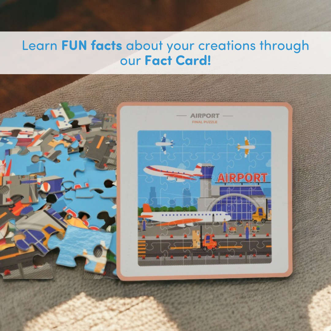 Mittimate Airport Jigsaw Puzzle – 36-Piece Cardboard Puzzle for Kids (Ages 4-6) | Fun, Learning & Perfect Birthday Gift