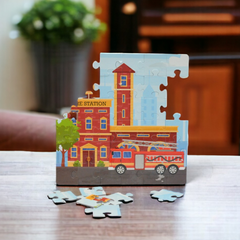 Mittimate Fire Station Jigsaw Puzzle – 36-Piece Cardboard Puzzle for Kids (Ages 4-6) | Fun, Learning & Perfect Birthday Gift