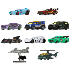 Hot Wheels Silver Series Batman Themed 10-Pack Die-Cast Vehicles Set Including a Batmobile & a Batplane in 1:64 Scale for Kids & Collectors (Styles May Vary)