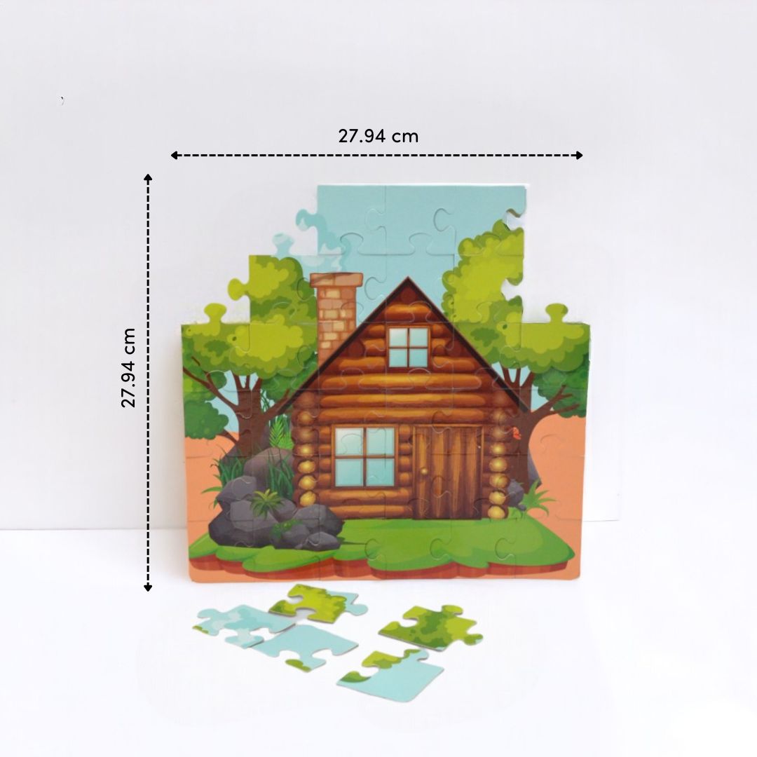 Mittimate Cottage House Jigsaw Puzzle – 36-Piece Cardboard Puzzle for Kids (Ages 4-6) | Fun, Learning & Perfect Birthday Gift