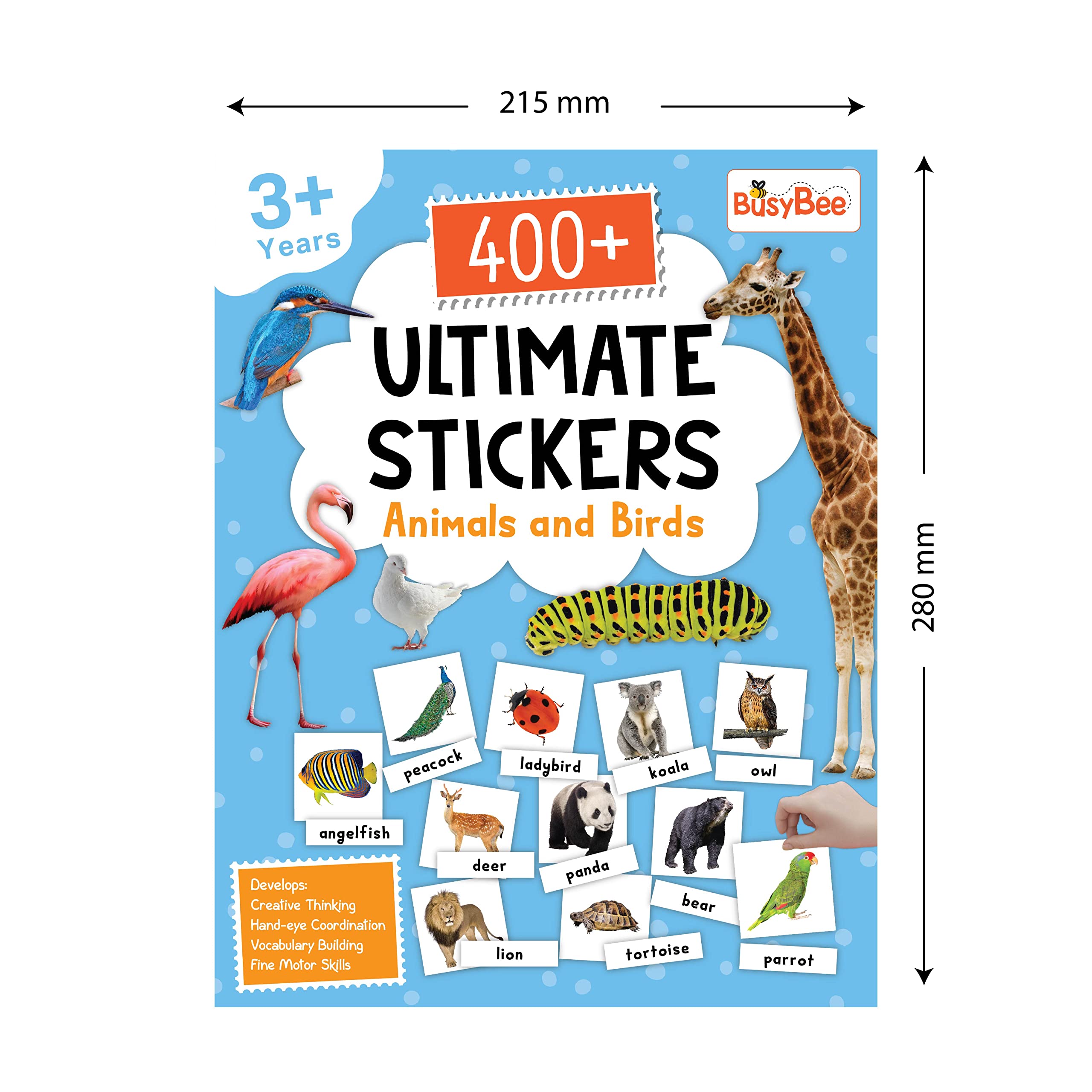 Pegasus 400+ Ultimate Stickers Book - Animals and Birds for 3+ Years Kids