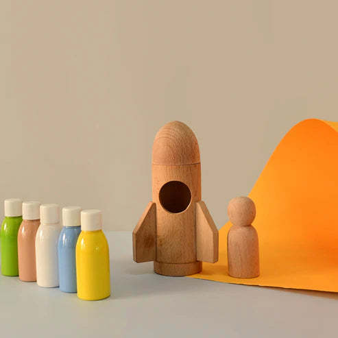 Kiddies Kingdom Wooden Rocket DIY Kit For Ages 3 and Up
