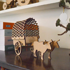 Mittimate 3D DIY Bull Cart for Kids 8+ Years I Bullock Cart Model Building Kit I MDF Wood I DIY Model Construction Toy I Birthday Gift for Children