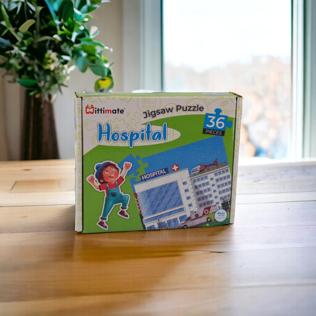 Mittimate Hospital Jigsaw Puzzle – 36-Piece Cardboard Puzzle for Kids (Ages 4-6) | Fun, Learning & Perfect Birthday Gift