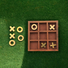 Mittimate Wooden X & O Brain Teaser – Interactive 2-Player Board Game for Kids (6+) | Fun & Engaging Indoor-Outdoor Play