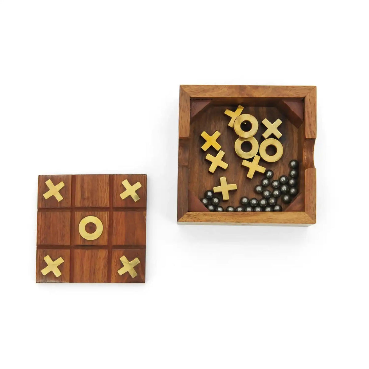 Mittimate Brain Teaser Set – X & O and Solitaire (Brain Vita) Games for Kids (6+) | Interactive Indoor & Outdoor Fun