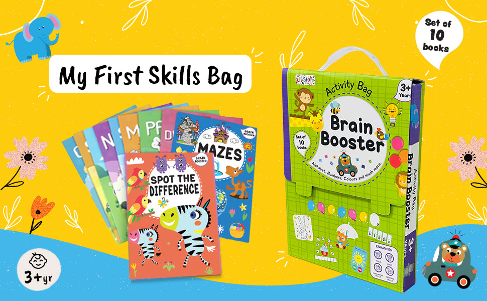 Pegasus Brain Booster Activity Bag - 10 Books Set for Children