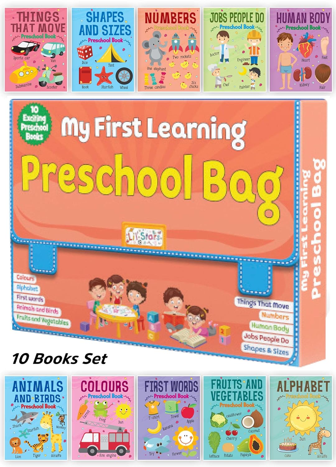 Pegasus My First Learning Preschool Bag - Set of 10 Exciting Preschool Books