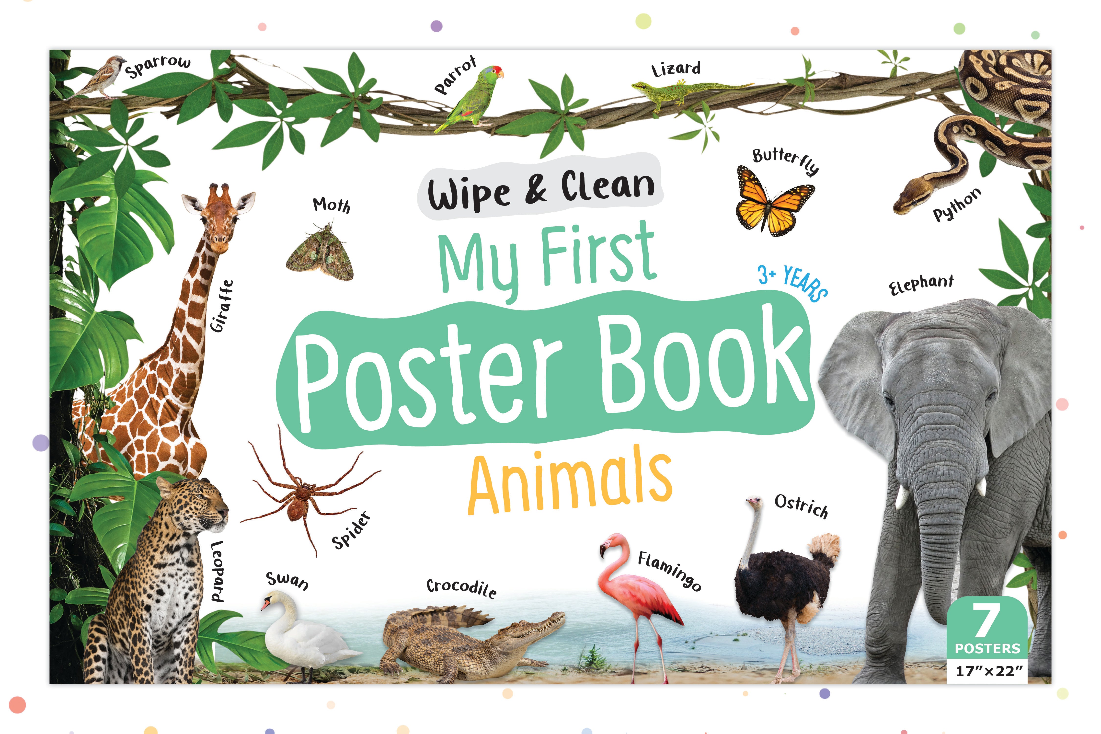 Pegasus Wild World Wonders: Animal Poster Book for 3+ Years Kids - Explore the Animal Kingdom in Vibrant Posters