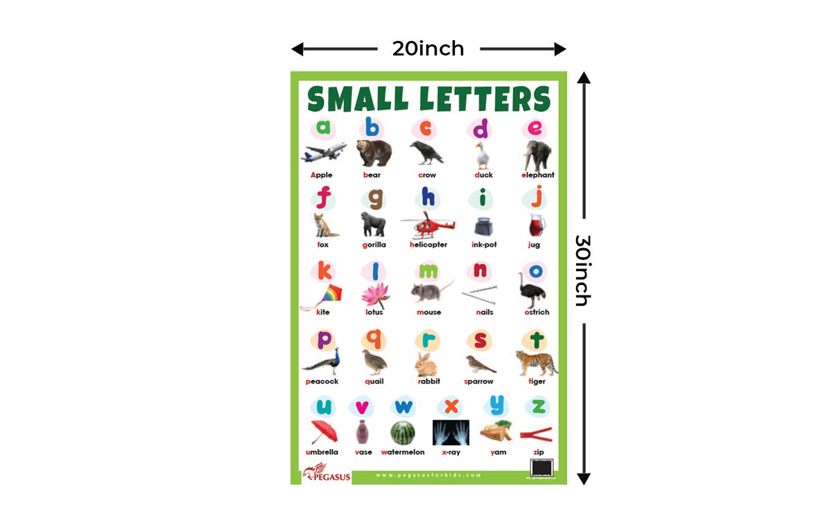 Pegasus ABC Small Letters - Thick Laminated Preschool Chart