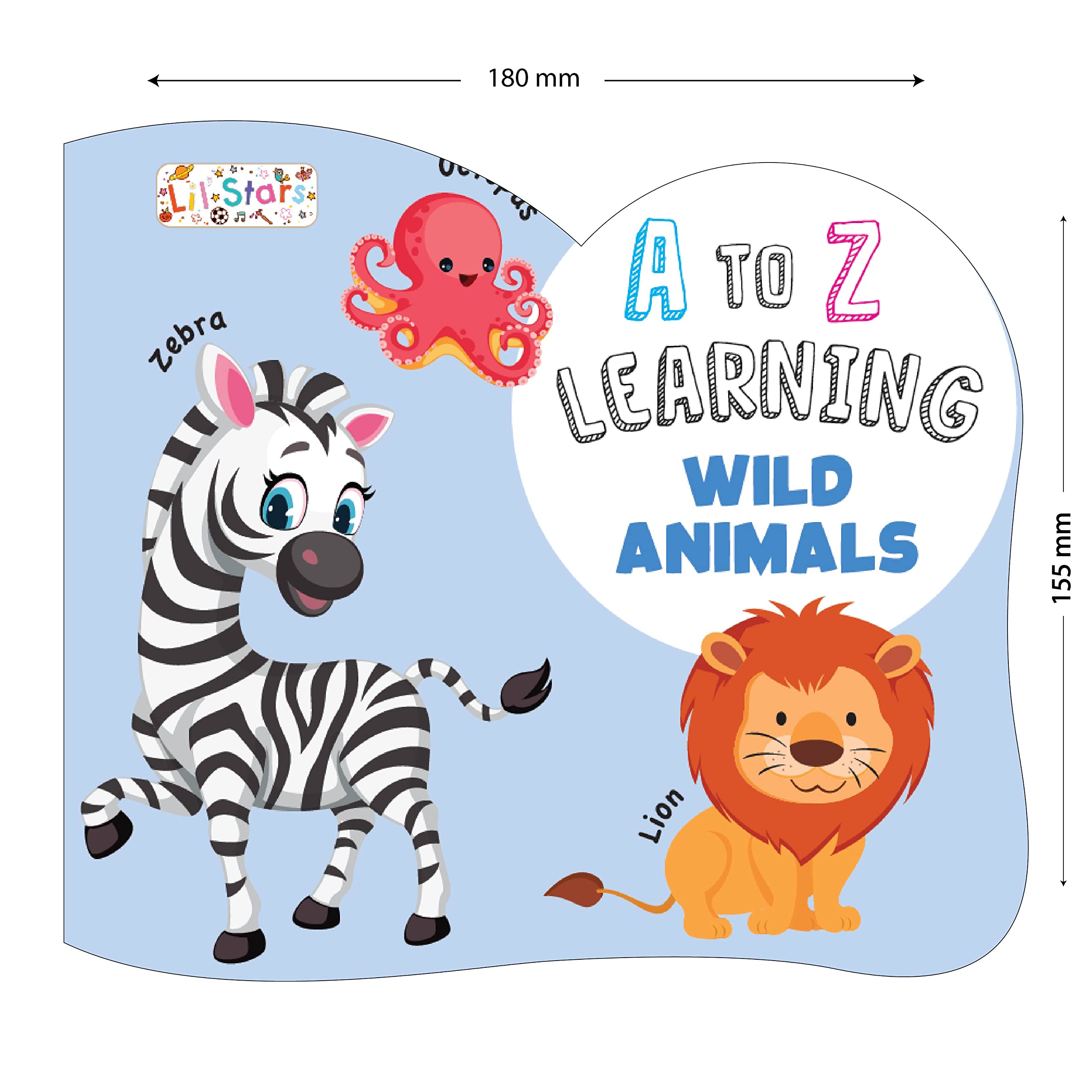 Pegasus A To Z Learning Wild Animal Board Book for Kids Children