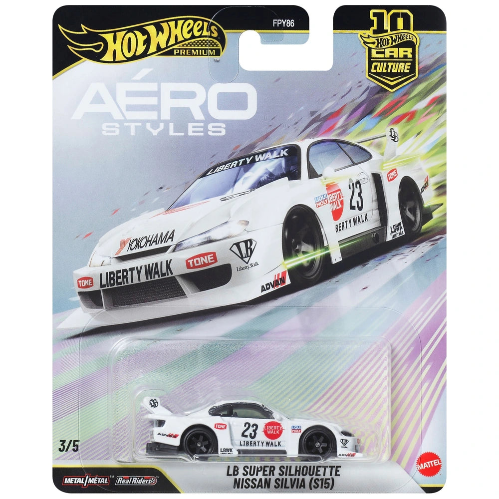 Hot Wheels Car Culture 1:64 Scale Premium Aero Styles LB Super Silhouette Nissan Silvia (S15) Toy Car for Ages 4+