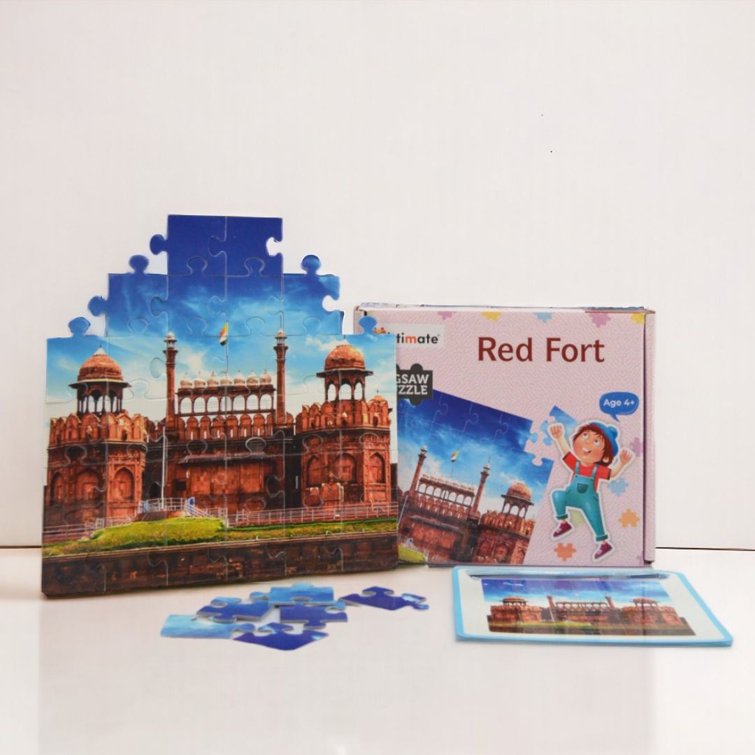 Mittimate Red Fort Jigsaw Puzzle – 36-Piece Cardboard Puzzle for Kids (Ages 4-6) | Fun, Learning & Perfect Birthday Gift